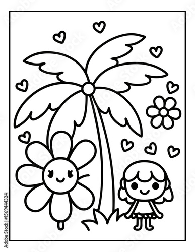 vector illustration of a coloring page for kids