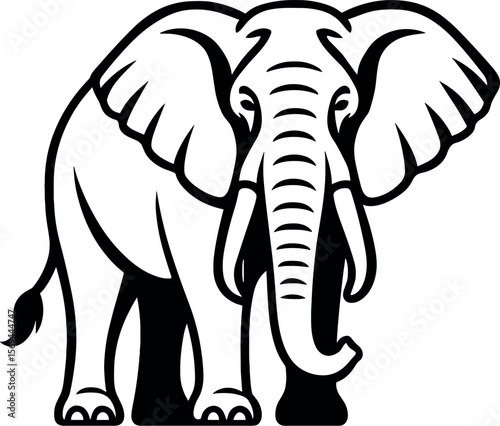Elephant vector silhouette design