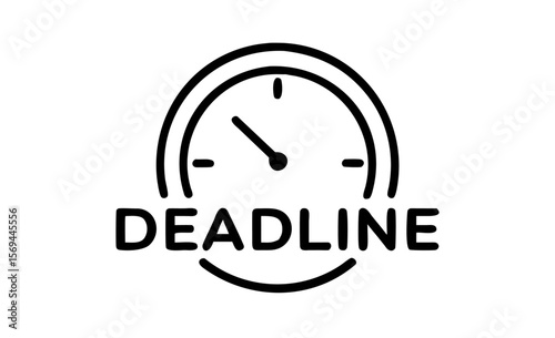  urgent deadline icon with clock