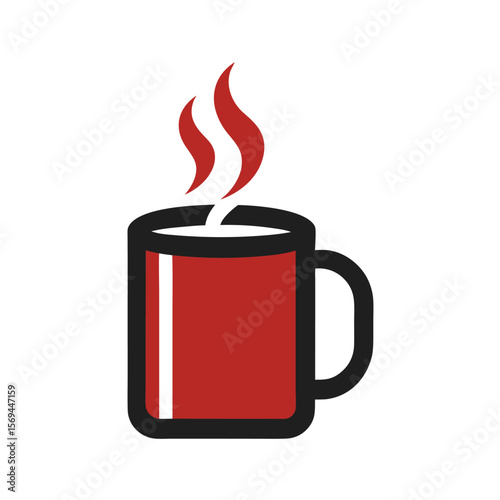 Minimal Coffee Mug with Steam Icon