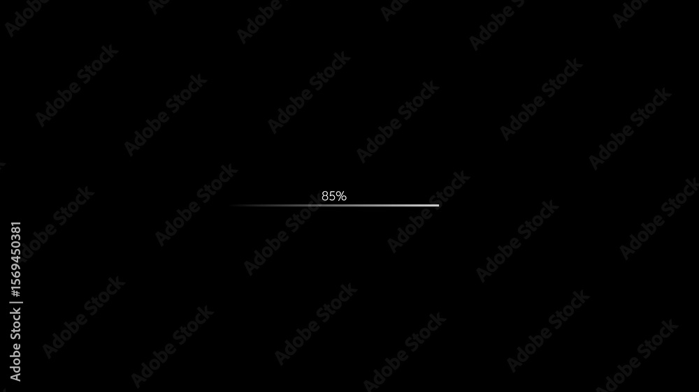 Digital glowing technology loading and processing bar animation. Science Futuristic Loading horizontal. Loading Transfer Download Animation 0-100% in blue science effect. Light blue loading futuristic