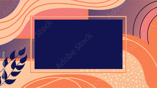 Bold dark blue central frame with peach-colored upper accent, perfect for elegant and modern layout compositions.