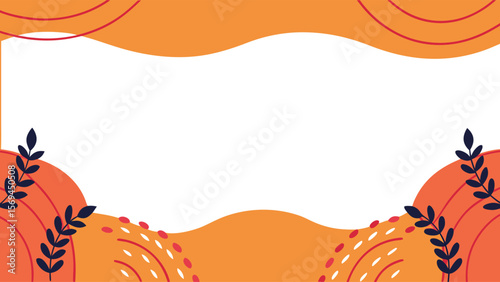 Bright and cheerful frame with orange and pink pastel curves, ideal for fun, modern, and youthful design projects.