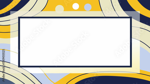 Playful yellow frame with pastel circle patterns, great for fun and creative uses such as cards or children's content.