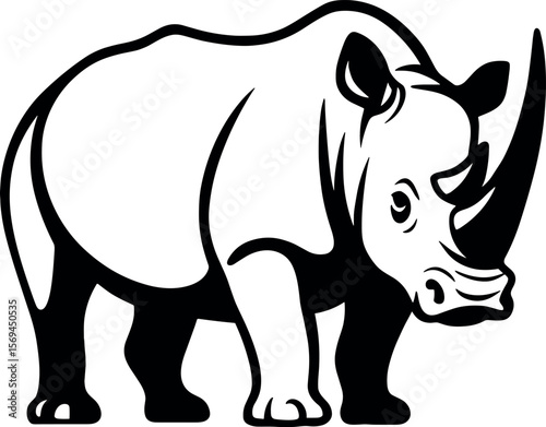 Rhino vector silhouette design