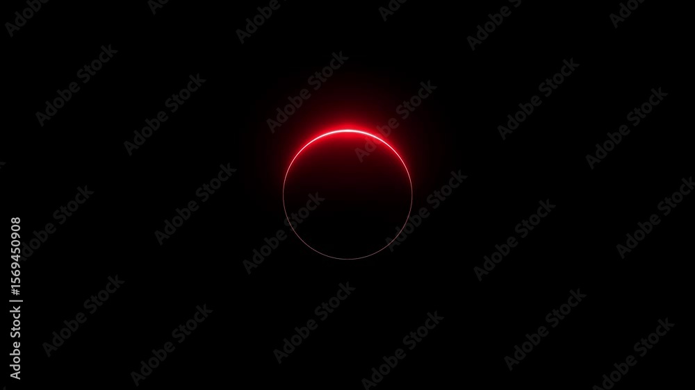 double neon line circle glow border, alpha channel, seamless loop, abstract glowing neon line cyan color circular lens animation neon light on black background, vertical design and image frame