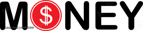 Stylized "Money" Text Logo with Financial Symbol