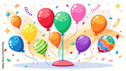 happy birthday card with balloons