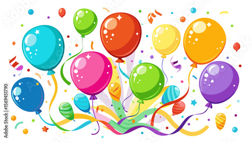 happy birthday card with balloons