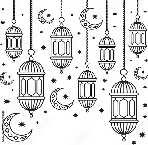 seamless pattern with birds in cage