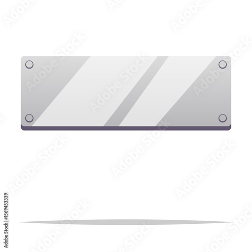 Blank metal plate wall sign vector isolaed illustration