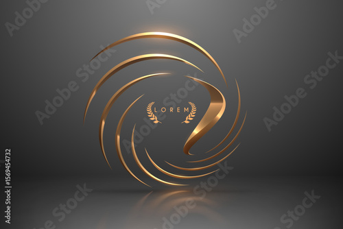 Abstract golden circle shapes template