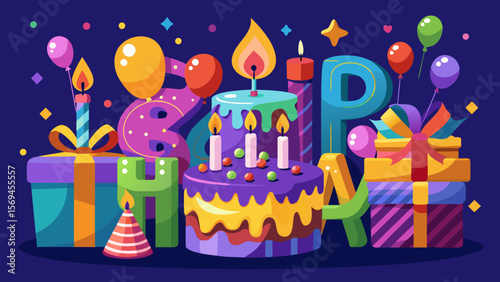birthday cake with candles
