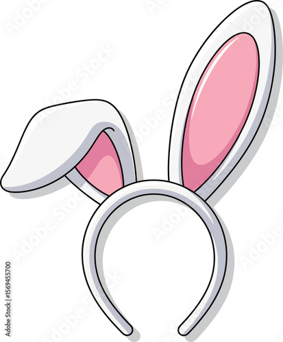 Cute White Rabbit Ears Headband for Easter and Costume Parties