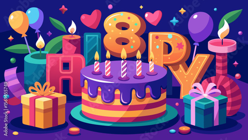 birthday cake with candles