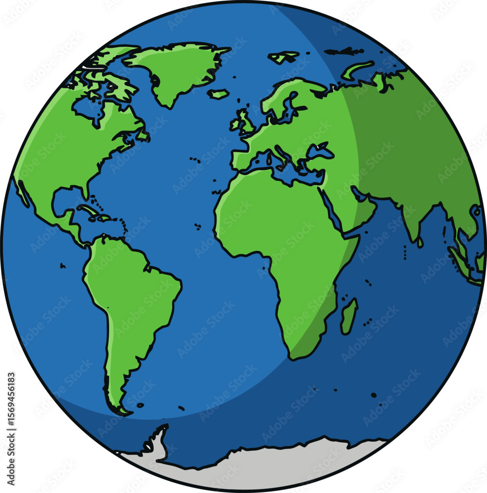 Depiction of Planet Earth with Continents and Oceans Depiction of Planet Earth with Continents and Oceans
