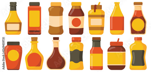Various Food and Beverage Containers with Labels