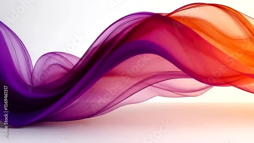 Abstract Gradient Waves Flowing Animation with Purple and Orange Colors on White Background