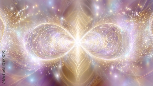 abstract infinity symbol cosmic light sacred geometry mystical energy spiritual background fractal art
