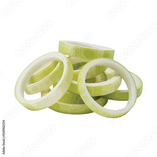 Pile of Fresh Green Onion Rings