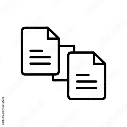 Editable Line Document Icons Set – File, Report, Checklist, Folder, Text, and Data Management Vector Symbols