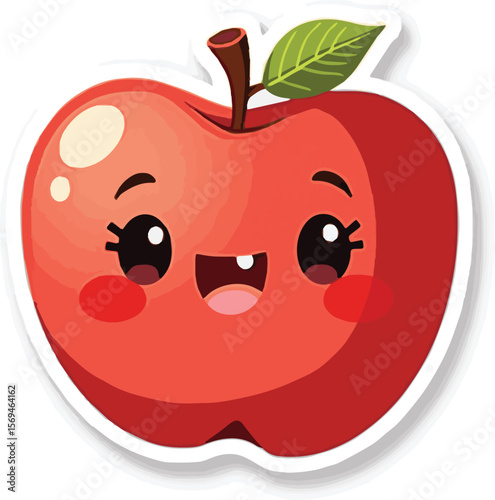 red apple cartoon 100% fully editable vector file.