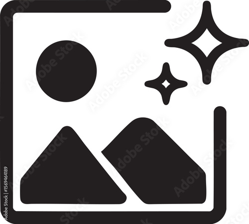 Enhanced Image Icon A Sleek Vector Graphic for Representing Photo Editing and Enhancement Features Ideal for User Interfaces and Digital Design Projects
