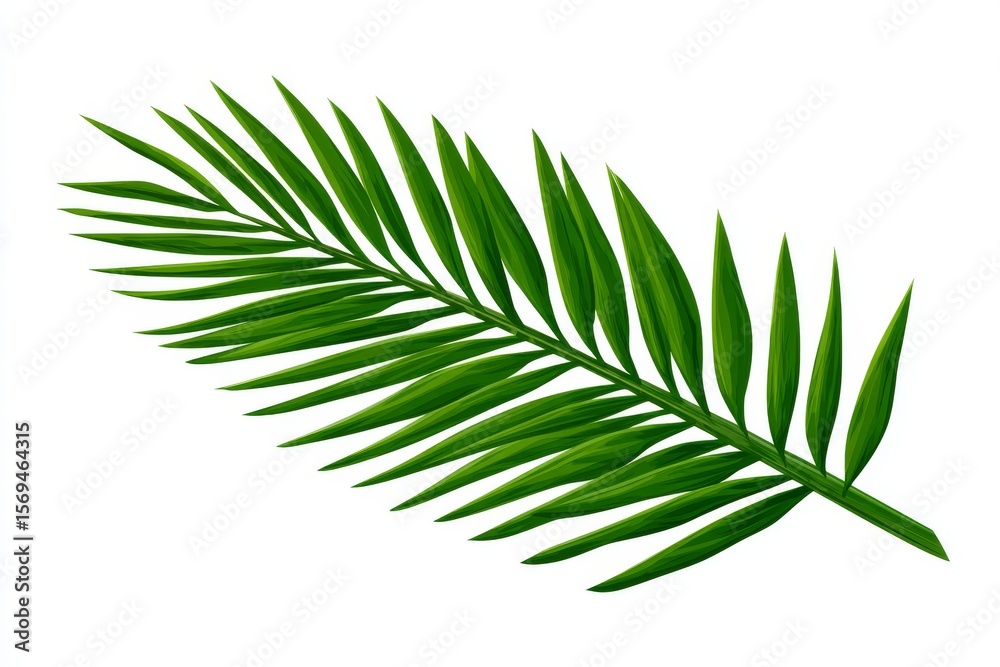 Isolated Tropical Palm Leaf for Exotic Design or Natural Greenery Element in Botanical Art Isolated Tropical Palm Leaf for Exotic Design or Natural Greenery Element in Botanical Art