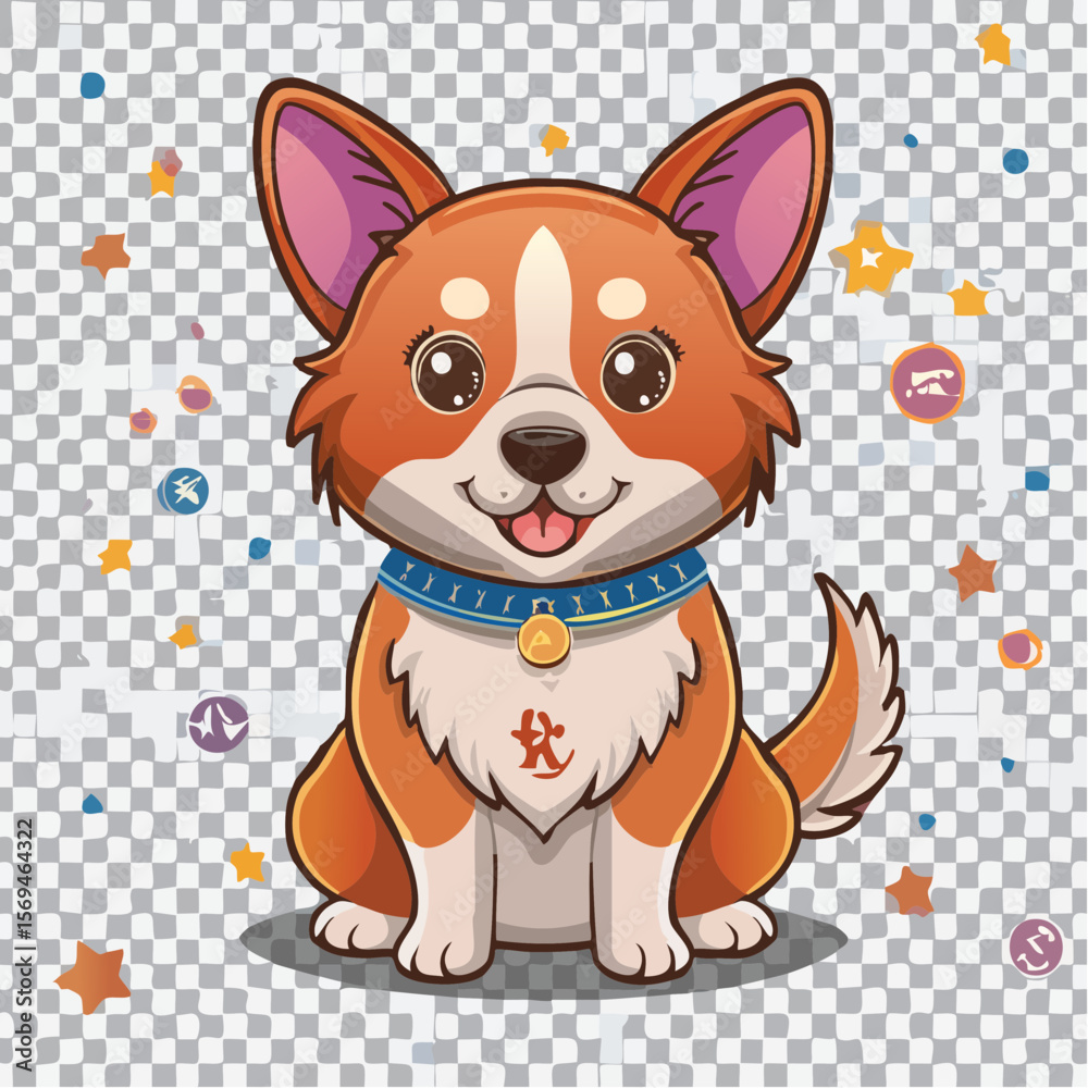 Obraz premium 干支の戌のかわいいベクター素材