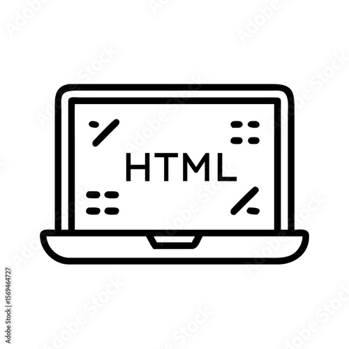 Web Development Editable Line Icons Set – Minimal Stroke Style Symbols for Coding, UI/UX, Responsive Design, API, and Software Tools