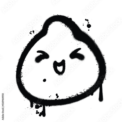 Graffiti Spray mochi on isolated white background