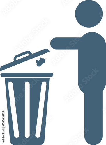Throw Trash in the Bin Icon