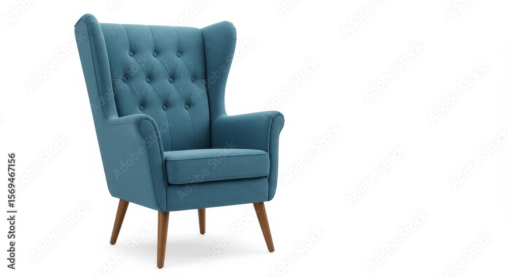 Fototapeta premium Modern Armchair Furniture for a Stylish Living Room: Isolated on a White Background for Home Aesthetics