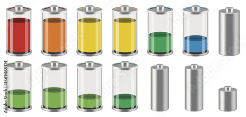 Battery Charge Levels Icons Set