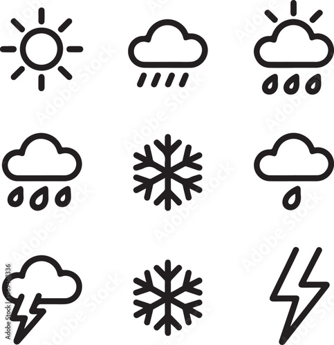 Modern Weather Signs | Vector Climate Graphics

