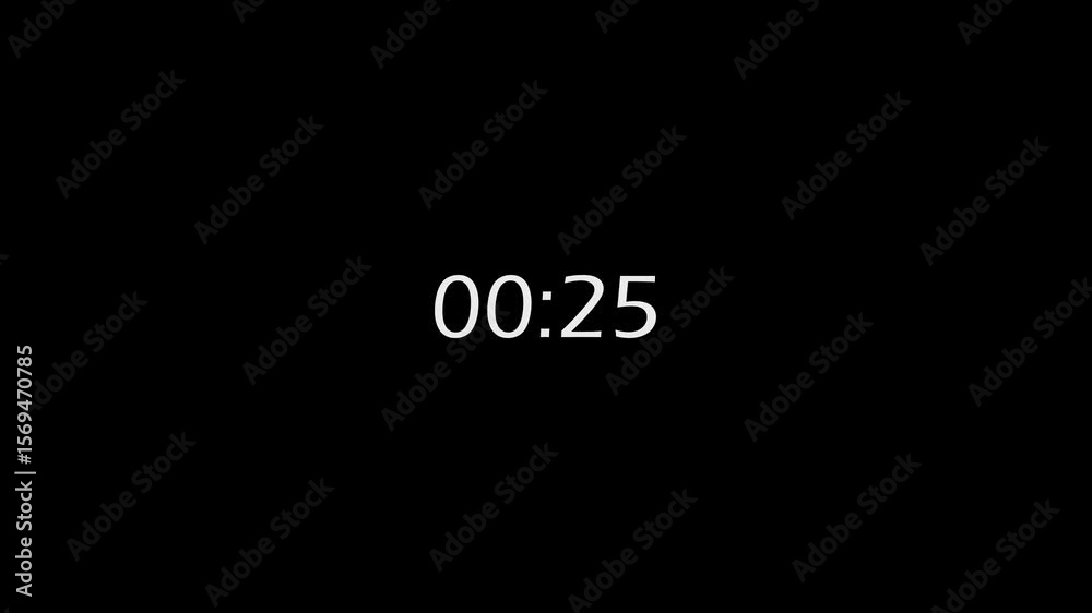 Digital Countdown, 30 Second, 30 second countdown Animation with white background, 30 seconds countdown.