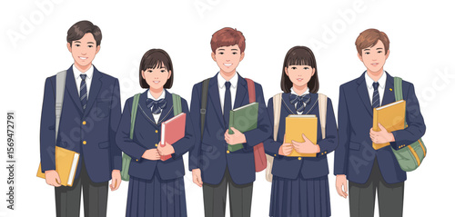 Group of Students in School Uniforms