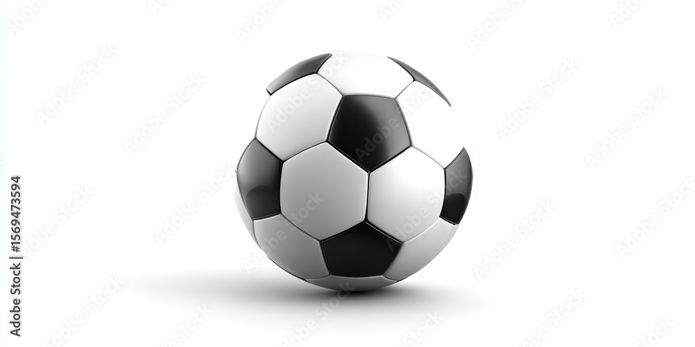 Obraz premium soccer ball isolated on a white background. a soccer ball on a white background. a black and white soccer ball on a white surface