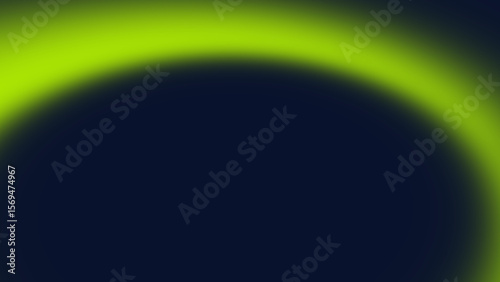 A dark blue backdrop framed by a vibrant, blurred, luminous green arc.