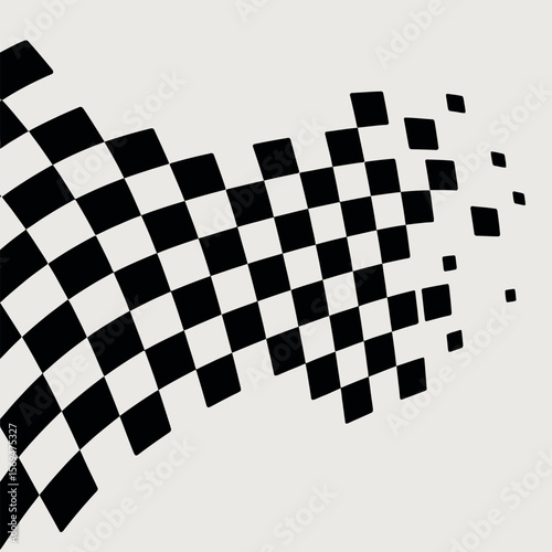 Classic Black and White Checkered Pattern Design for Racing or Background Use