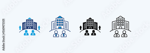 Corporation Icon Set Multiple Style Collection