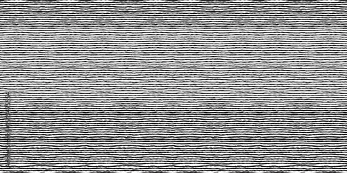 Horizontal lined seamless pattern with hand drawn ink textured stripes. Simple background with sketchy scribble stripes in black and white colors. Bright abstract vector seamless wallpaper