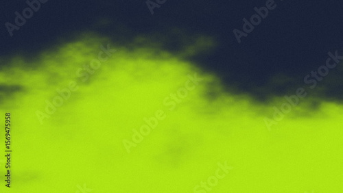 Abstract lime green and dark blue smoke clouds blend, creating a hazy, atmospheric effect.