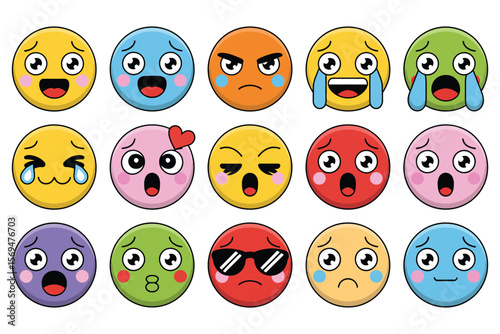 Cute Emojis A Collection of Colorful and Expressive Cartoon Faces