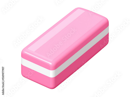 Pink and White Rectangular Bento Box Perfect for Packing Lunch or Snacks