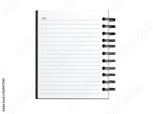 Blank lined notebook with a spiral binding, ready for writing.