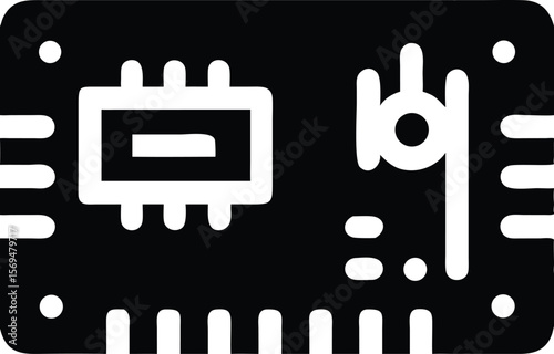 Circuit board icon. technology design vector