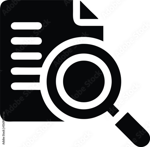 Document and magnifying glass icon
