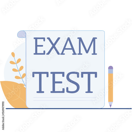 Exam test on paper with pencil