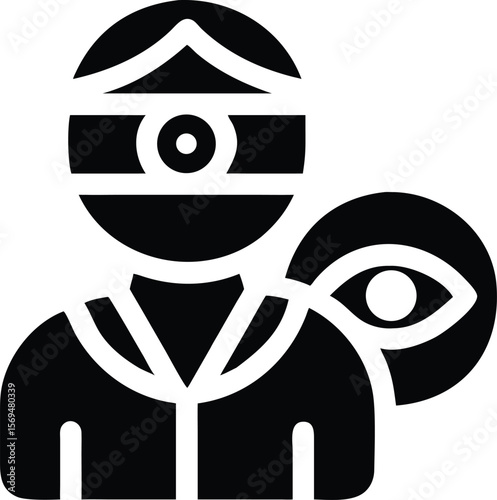 Seeing eye person graphic icon illustration